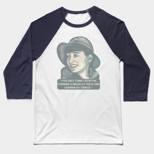 Dorothy Parker Portrait and Quote Baseball T-Shirt